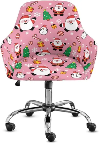 Vista 9 de Funda de asiento para silla de oficina, diseño de muñeco de nieve, con reposabrazos, reutilizable, moderna, con parte inferior elástica, fácil
