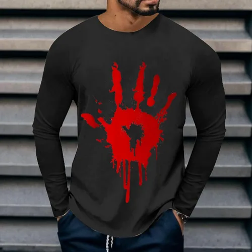 Vista 4 de Men's T Shirts Breathable Crew Neck Long Sleeve Regular Fit Thermal Lightweight Tees Stylish True Comfort Tops