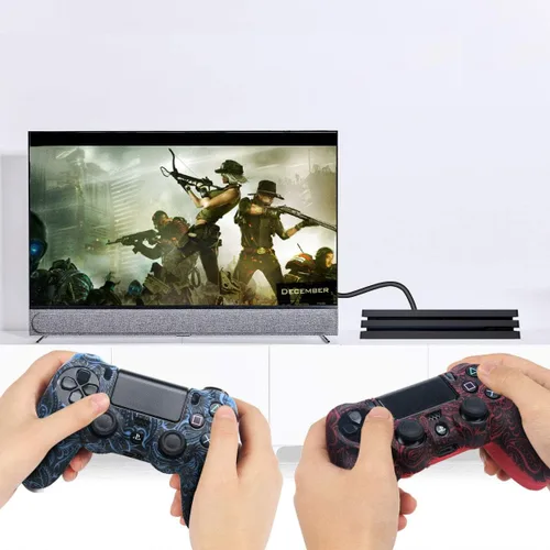 Vista 7 de Fundas de silicona para controlador compatibles con el controlador de PS4, paquete de 2 fundas protectoras antideslizantes para controladores, con 4