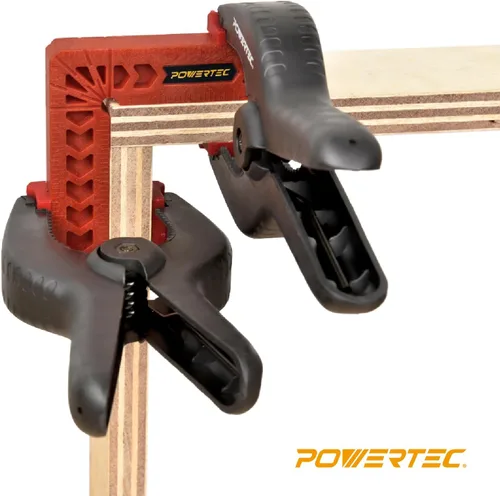 Vista 6 de POWERTEC 71124 Cuadrados de posicionamiento de 90 grados, herramientas de carpintería para abrazaderas de esquina en ángulo recto, herramientas