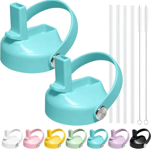 Vista 17 de Tapa de popote para botella de agua de boca ancha Hydroflask, tapa de pajilla, mango flexible, apto para Hydro Flask de 12, 16, 18, 20, 32, 40, 64