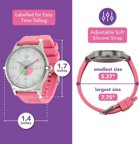 Vista 3 de OWLCONIC Kids Watch - Analog Watches for Kids - Girls & Boys Watches Ages 7-10, Watches for Kids 8-12, Kids Analog Watch Telling Time Teaching Tool