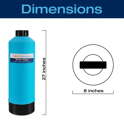 Vista 2 de H&G Lifestyles Sistema de filtro de agua para toda la casa, filtro de agua de hierro y manganeso para agua de pozo y agua de la ciudad, reduce