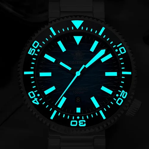 Vista 5 de ADDIESDIVE Diver 1000 M NH35 Reloj de buceo automático para hombre con 2545 azul acero/8215