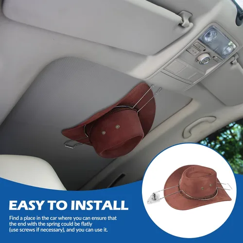 Vista 2 de MagiDeal Soporte para sombrero de vaquero, resistente y resistente con resorte integrado, para evitar que tu sombrero termine en la tabla del piso