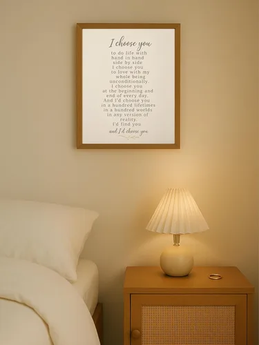 Vista 3 de AMERICAN LUXURY GIFTS I Choose You Arte de Pared 8x10 Sin Marco Impreso Poético Romántico para Regalo de Aniversario, Boda o Día de San Valentín