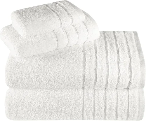 Vista 25 de Towels Beyond - Juego de toallas de lujo de 4 piezas, fabricadas con 100% algodón turco, altamente absorbentes y cómodas, incluye 2 toallas de baño
