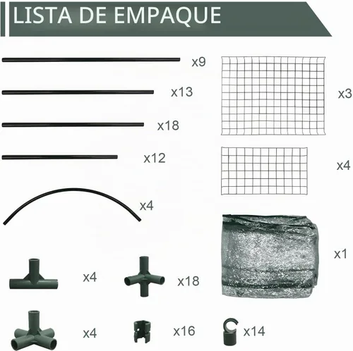 Vista 7 de Mini invernadero de 4 niveles para exteriores
