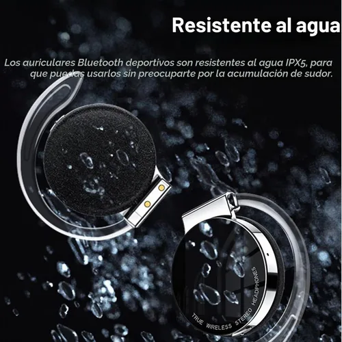 Vista 7 de Jectse Auriculares con clip, Bluetooth 5.2 con estuche de carga, modo brillante, llamadas binaurales HD, color negro