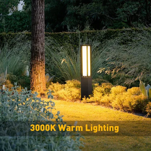 Vista 8 de Luz de camino del paisaje, aluminio 8W 800LM iluminación LED de lujo, 32 pulgadas moderna iluminación al aire libre bolardo para césped, patio