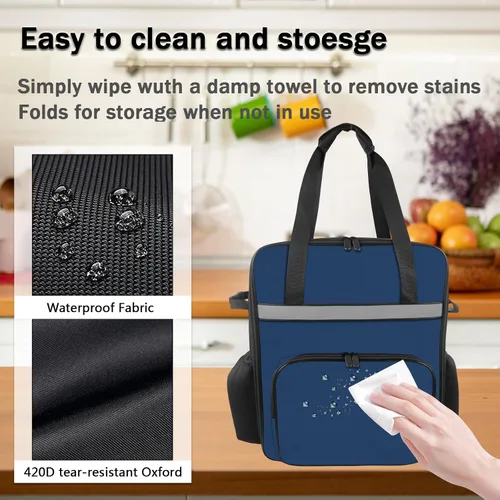 Vista 5 de Bolsa de transporte para máquina de helados Ninja CREAMi, portátil para exteriores, bolsa de viaje con diseño de apertura frontal, bolsa de máquina