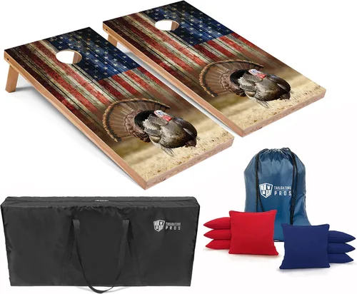 Vista 8 de Tailgating Pros Cornhole Board Set w/Bean Bags and Carrying Case - 4'x2' Corn Hole Toss - Tournament and Lightweight Options - Optional LED Lights