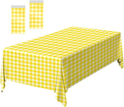 Vista 32 de Paquete de 2 Manteles de Plástico Beige Desechables Cubiertas de Mesa Mantel Rectangular Beige para Fiesta Baby Shower Boda Cumpleaños Mantel