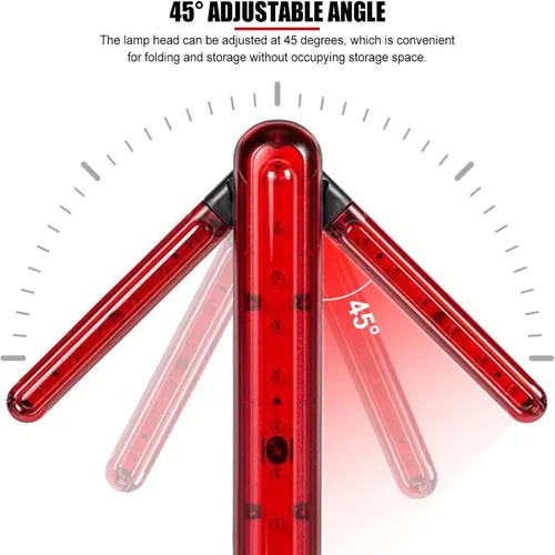 Vista 5 de Luz LED de seguridad vial ajustable de 45 grados, con flecha de giro, luz roja magnética, lámpara LED de seguridad de señal de tráfico