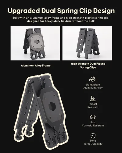 Vista 4 de WEIGUZC Soporte de cámara Molle dual para cámara corporal Axon Taser 2, 3 y 4 - Soporte Molle ligero para uniforme, chaleco táctico