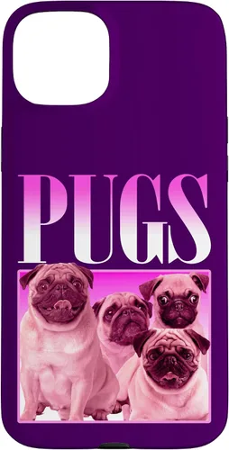 Vista 9 de iPhone 16 Pugs Bootleg Rap Lindo Pug Dog Pet Owners Retro 90's Poster Case