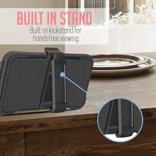 Vista 4 de Jackpot inalámbrico compatible para Motorola One 5G ACE Moto G 5G con clip de cinturón giratorio, protector de pantalla integrado, protección