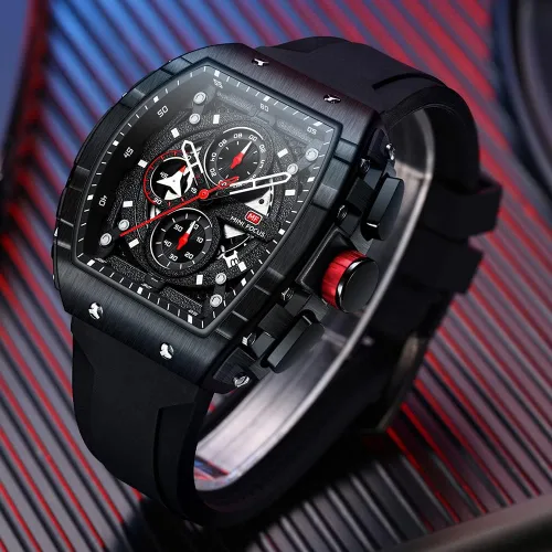 Vista 3 de Mini Focus Mens Watches 3ATM Waterproof Chronograph Movement Watches with Silicon Strap Gifts for Men