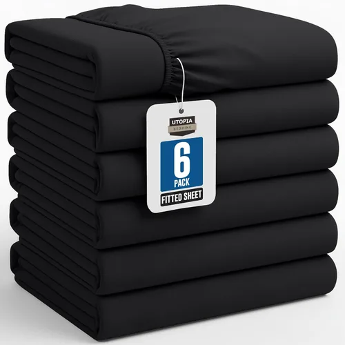 Vista 21 de Utopia Bedding - Paquete a granel de 2 sábanas bajeras ajustadas de microfibra cepillada suave con bolsillos profundos, resistentes al encogimiento