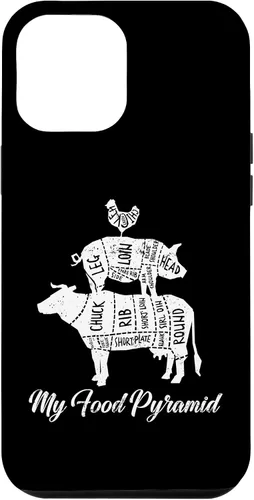 Vista 6 de iPhone 15 My Food Pyramid Cow Pig Chicken Funny Carnivore Meat Eater Case