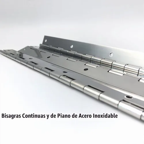 Vista 6 de 4 bisagras continuas y de piano de 18 pulgadas, bisagra de piano de acero inoxidable resistente, bisagra continua plegable pulida suave, grosor