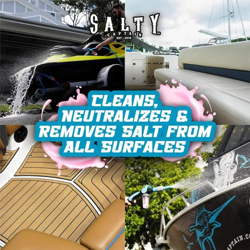 Vista 7 de Salty Captain - Removedor de sal espumoso para limpiar y quitar sal de barcos y automóviles, evita la corrosión del agua salada en esquís marinos