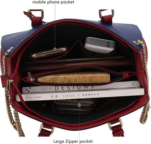 Vista 6 de MKF Collection Mia K - Bolso de mano para mujer, de cuero vegano con asa superior