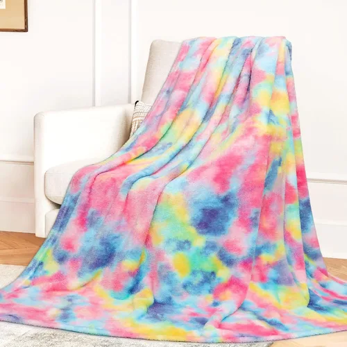 Vista 25 de MUGD Manta rosa para cama, manta de forro polar rosa claro, mantas suaves para mujeres y niñas, bonita decoración del hogar B-bean Rosa