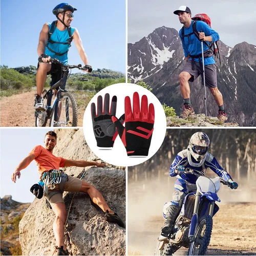 Vista 7 de FIORETTO Guantes de bicicleta de montaña para hombres y mujeres guantes de ciclismo de motocicleta con almohadilla SBR de 0197in protección