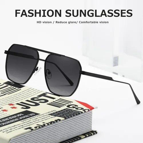 Vista 7 de kimorn Gafas de sol polarizadas para mujer y hombre, retro, de gran tamaño, cuadradas, vintage, clásicas, grandes, de metal, K1221