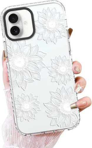 Vista 18 de OOK Funda magnética transparente para iPhone 17, lindo encaje floral negro Encaje Negro Floral