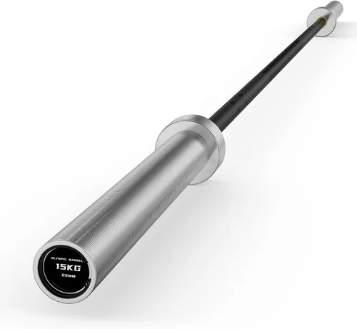 Vista 10 de PAPABABE Olympic Barbell, 4ft/6.5ft Straight Barbell for Strength Training and Technique Adjusting, 2 inch Womens Olympic Bar with Moderate Knurling