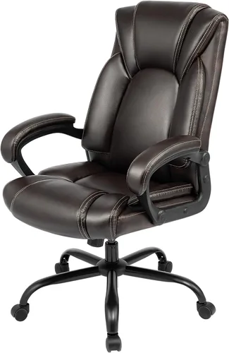 Vista 10 de OUTFINE Silla de Oficina Silla de Oficina Ejecutiva Silla de Escritorio Silla de Computadora con Cojín de Resorte de Cuero Resistente a