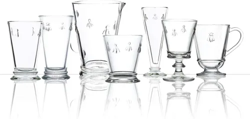 Vista 2 de La Rochere Napoleon Bee Old Fashioned - Juego de 6 vasos de cristalería La Rochere Bee, vasos de cristal de lujo (11.5 onzas)