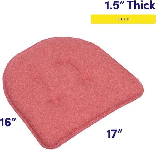 Vista 2 de Sweet Home Collection - Cojín de espuma viscoelástica para silla, con capitoné, parte trasera de goma antideslizante, en forma de U, de 17 x 16