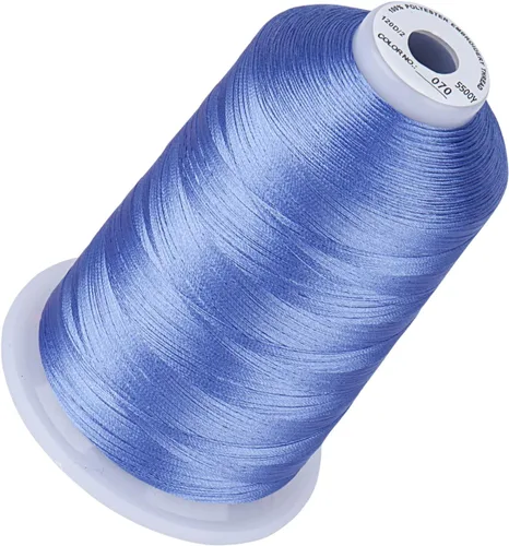 Vista 122 de Simthread 5500 yardas de hilo de bordar, 5000M de alto rendimiento 40WT 100% hilo de poliéster – 170+ colores vívidos, clasificado de alta velocidad