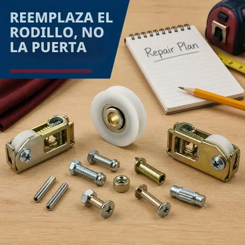 Vista 2 de Prime-Line D 1799 Kit de reemplazo de rodillos para puerta de patio, 1-1/2 pulgadas, paquete de 2