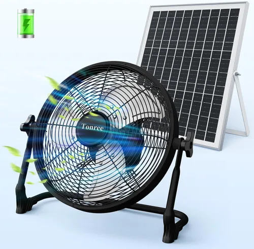 Vista 8 de Ventilador de suelo portátil de 10 pulgadas, funciona con pilas, ventilador recargable inalámbrico, ventilador inalámbrico de alta velocidad, carga
