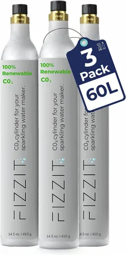 Vista 9 de FIZZIT - Cilindro de CO2 roscado de 60 litros – Recipiente recargable de 60 litros compatible con todas las corrientes de soda "atornilladas