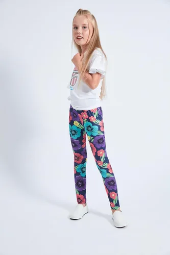 Vista 2 de LUOUSE - Leggings elásticos para niñas, pantalones deportivos para niños, longitud al tobillo, 3 paquetes de 4 a 13 años