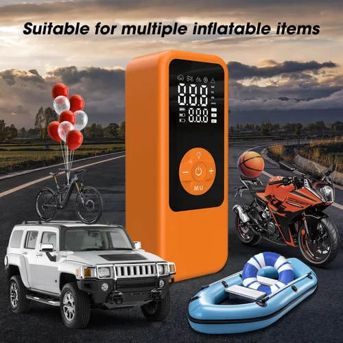 Vista 3 de [Usado] Cordless Tire Inflator Portable Air Compressor, 150PSI Fast Inflation Cordless Air Pump with LED Light, Auto Shut-Off, Rechargeable Battery