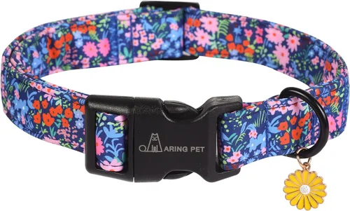 Vista 20 de Aring Pet Collar de algodón, ligero y ajustable, con hebilla de liberación rápida para perros pequeños, medianos y grandes, para cachorros, rosa