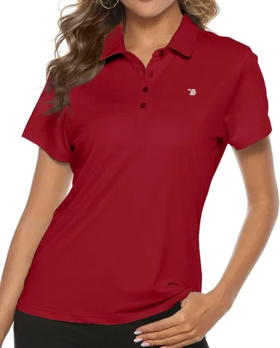 Vista 28 de TBMPOY Camisetas polo de golf de manga corta para mujer, ligeras, con absorción de humedad, con cuello, T-shirt de secado rápido de 4 botones