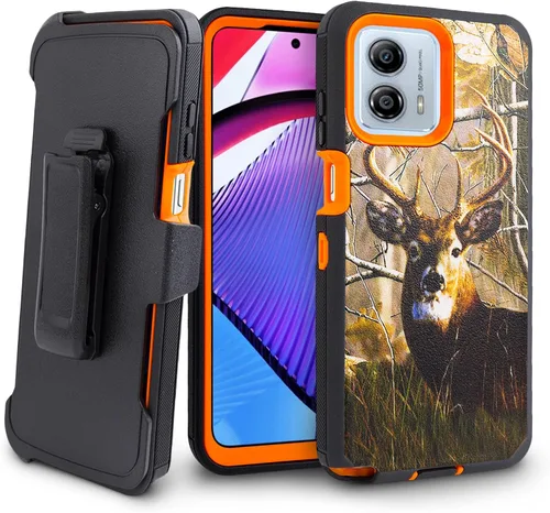Vista 9 de Funda para Motorola Moto G Stylus 5G 2023 [no para la versión 2022], con funda de clip para cinturón, protección de cuerpo completo resistente Negro