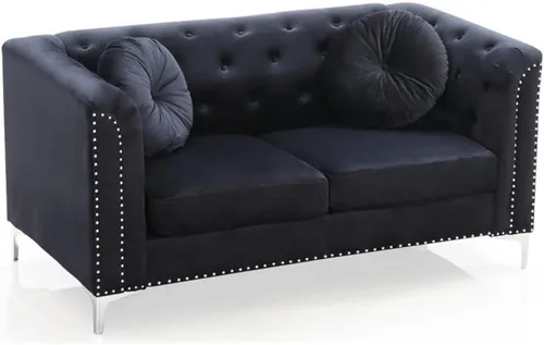 Vista 5 de Glory Furniture Sofá de dos plazas Pompano Velvet en negro