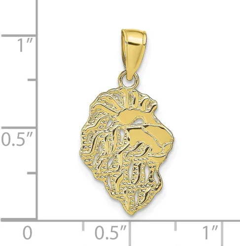 Vista 3 de Colgante de cabeza de león de oro amarillo macizo de 10 quilates, Metal