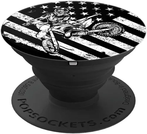 Vista 4 de PopSockets para motocicleta, motocross y bandera de EE. UU. – PopSockets Grip y soporte para teléfonos y tabletas