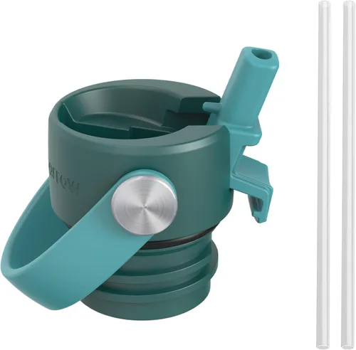 Vista 4 de Super Sparrow Botella de Agua Aislada - 17 Oz / 25 Oz / 34 Oz - Frasco FlipFlow de Boca Estándar - Libre de BPA, Botella a Prueba de Fugas Verde