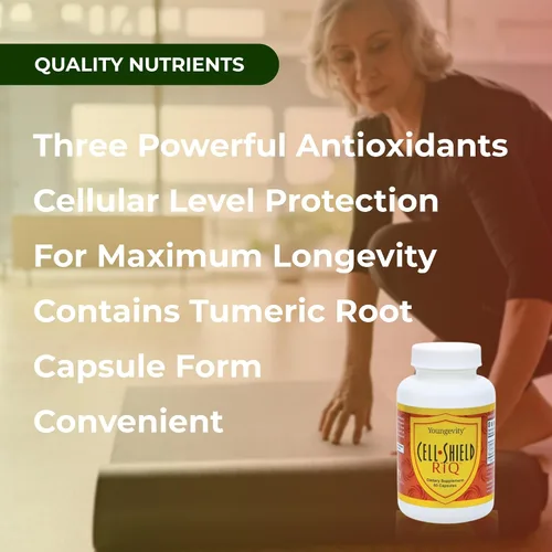 Vista 4 de Youngevity Resveratrol Cúrcuma Quercetina RTQ Cell Shield - 60 Cápsulas (Paquete de 2)