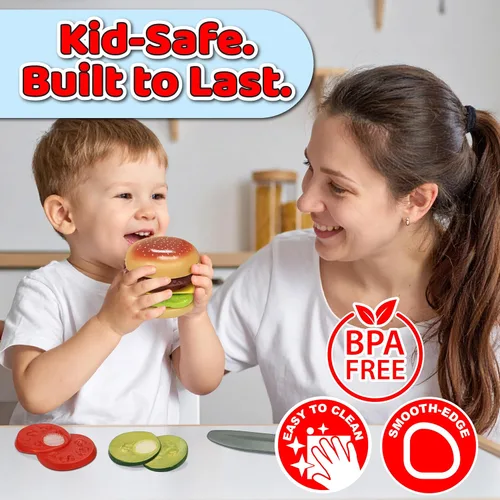 Vista 5 de Small World Toys Living - Build-A-Burger - Juego de 8 piezas